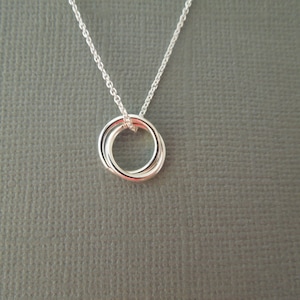 Delicate Silver Dainty Circle Necklace, Everyday Necklace, Bridesmaids Gift, Sterling Silver Simple Necklace Small Circle Layering, N124