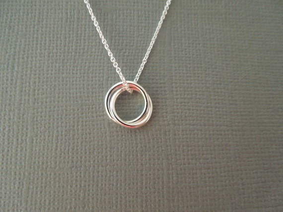 Delicate Silver Dainty Circle Necklace, Everyday Necklace, Bridesmaids Gift, Sterling Silver Simple Necklace Small Circle Layering, N124