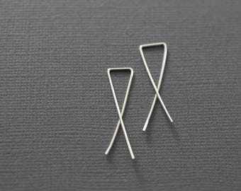 Sterling Silver Earrings, Gold Earrings, Simple Earrings, Minimalist Earrings, Simple Threader Earrings, Dainty Earrings, Everyday E206