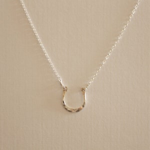 Delicate Necklace, Dainty Necklace, Tiny Gold Horseshoe Necklace, Small, Thin Necklace, Good Luck, Wedding Gift, Bridesmaid Gift, N176 STERLING SILVER