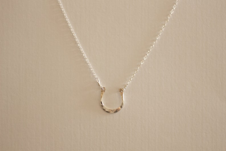 Delicate Necklace, Dainty Necklace, Tiny Gold Horseshoe Necklace, Small, Thin Necklace, Good Luck, Wedding Gift, Bridesmaid Gift, N176 STERLING SILVER