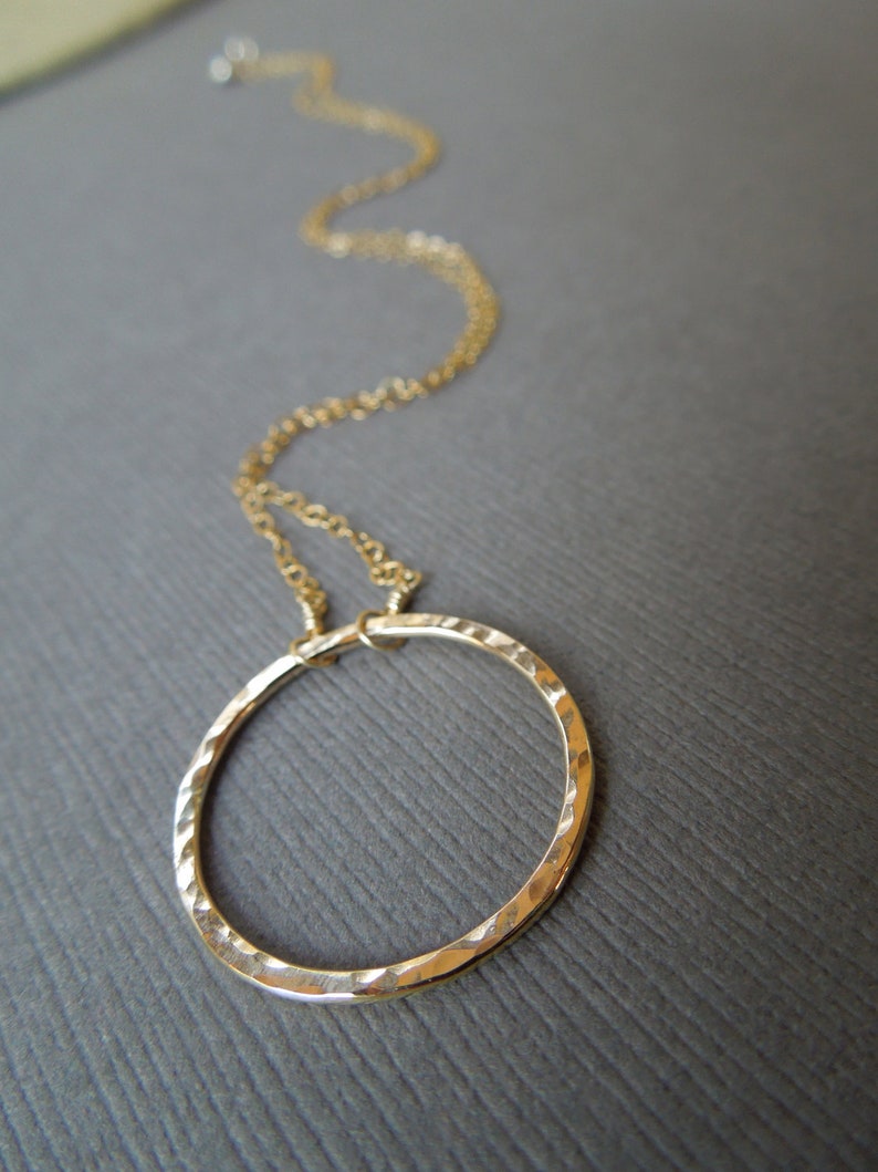 Circle Necklace Simple Gold Necklace Delicate Gold Necklace Etsy
