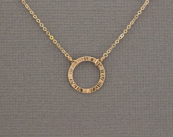 Circle Necklace, Gold Circle Necklace, Dainty Necklace, Dainty Gold Necklace,  Karma Necklace, Simple Necklace
