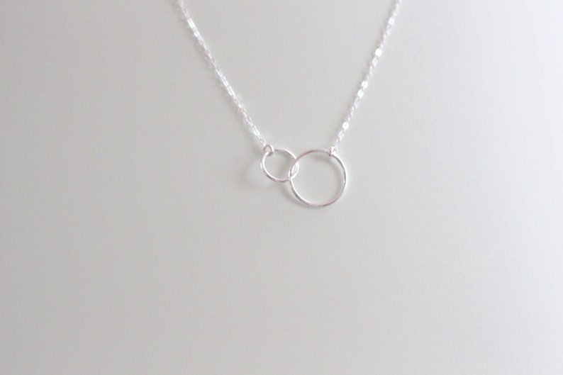 Circle Circle Jewelry Two Circles Necklace Gold Circle Etsy
