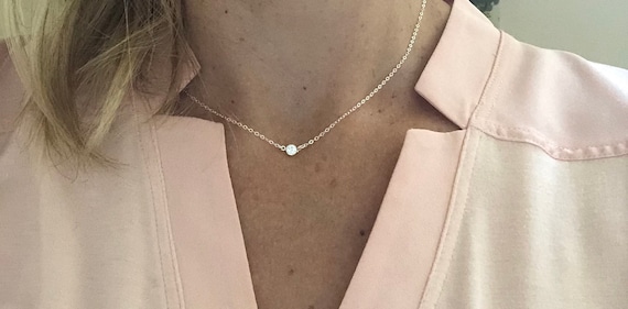 Gold Choker, Silver Choker Necklace, Dainty Choker Necklace, Small CZ, Tiny Cubic Zirconia, Fake Diamond, Dainty Necklace, N01