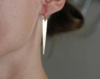 Dagger Earrings, Geometric Earrings, Edgy Silver Earrings, Gold Earrings, Dainty Geometric Earrings, Minimal Earrings, Edgy Gold Earrings