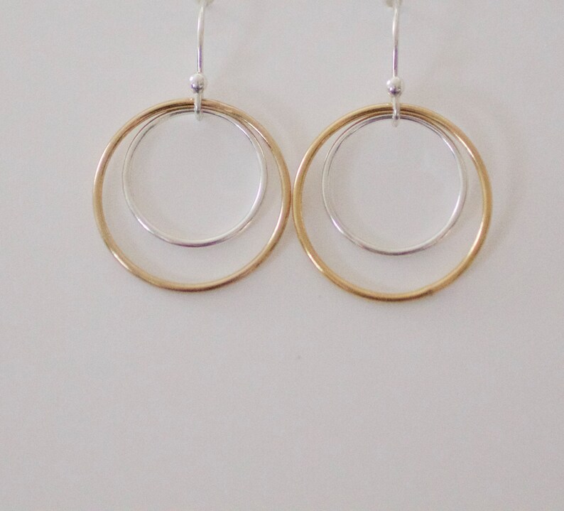 Simple Gold Earrings Gold Circle Earrings Minimalist Etsy