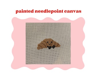 Mini Croissant - Painted Needlepoint Canvas