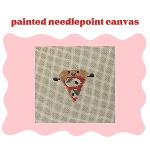 Mini Pizza - Painted Needlepoint Canvas
