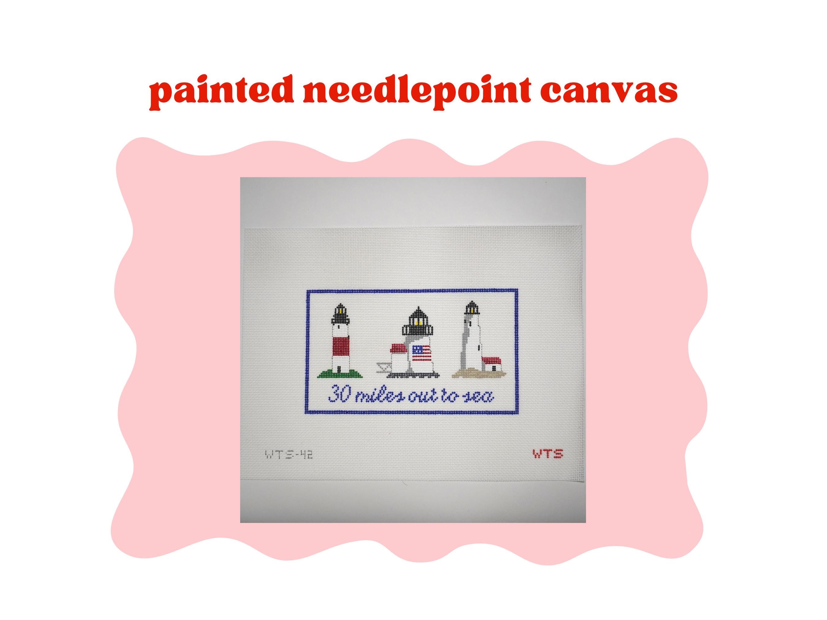 PRE-ORDER: 30 Miles Out to Sea - Painted Needlepoint Canvas