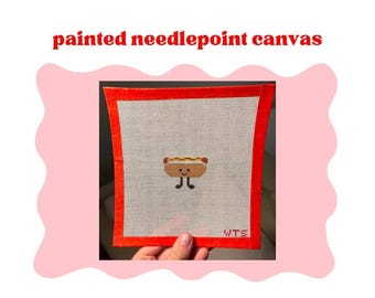 Mini Hotdog - Painted Needlepoint Canvas