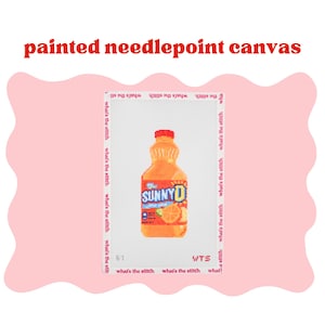 Orange Drink - Painted Needlepoint Canvas
