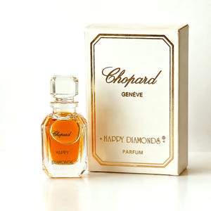 Vintage miniature Happy Diamonds Chopard Parfum 2.5 ml (0.08 fl. oz.) Boxed.