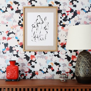 Jeff GoldBlooms Removable Wallpaper // Eco friendly // Adheres to walls and shelf surfaces