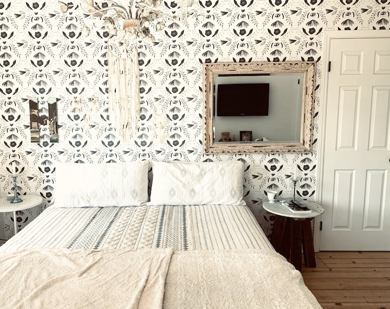 Eye Damask Wallpaper / Removable Wall Covering for Renters or Etsy