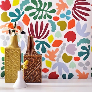 Removable Wallpaper // Muse in Multicolor (Original) // Adheres to walls and shelves and is removable