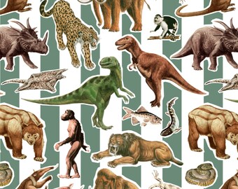 Removable Wallpaper / Jurassic Stripe Wallpaper in Desert Sage / Assorted quantities / Perfect for Renters