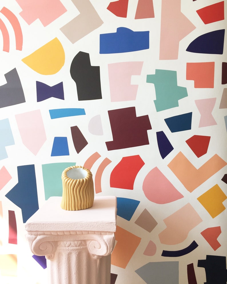 Removable Wallpaper City Plan Adheres to walls and shelves Fully removable