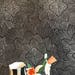 Kristine Blesi reviewed Removable Wallpaper / Pinstripe Floral Noir/ Assorted lengths / Perfect for Renters and owners
