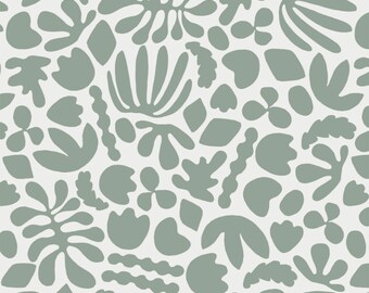 Removable Wallpaper // Muse in Desert Sage // Assorted Lengths // ADHERES to walls and shelf surfaces