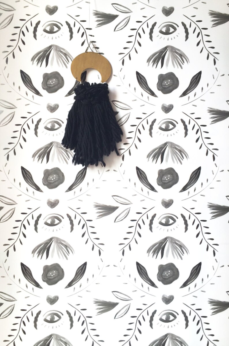 Eye Damask Wallpaper / Removable Wall Covering for Renters or Etsy