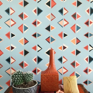 Removable Wallpaper // Triangles d'Avignon // ADHERES to walls and shelves