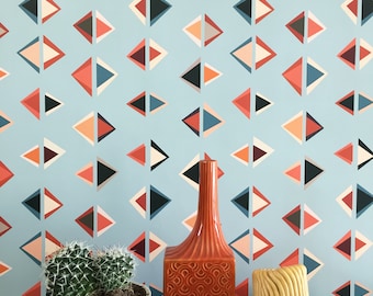 Removable Wallpaper // Triangles d'Avignon // ADHERES to walls and shelves