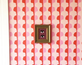 Removable Wallpaper / Mirror Mirror Face Print / Perfect for renters and DIY projects