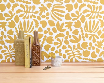 Removable Wallpaper // Muse Mustard // Removable and perfect for renters