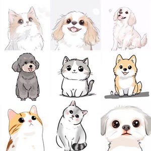 Customised lllustration photo Cartoon Portraits drawing Pet Photo to Cartoon illustration Design