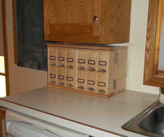 Small Countertop Tea Storage Cabinet Made When Ordered Etsy