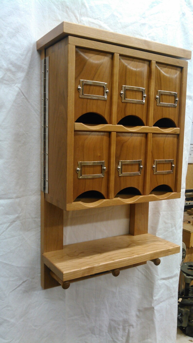 Wall Mounted Tea Bag Dispenser Handmade Solid Cherry wood Etsy