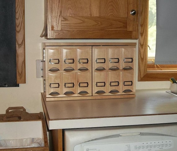 Small Countertop Tea Storage Cabinet Made When Ordered Etsy