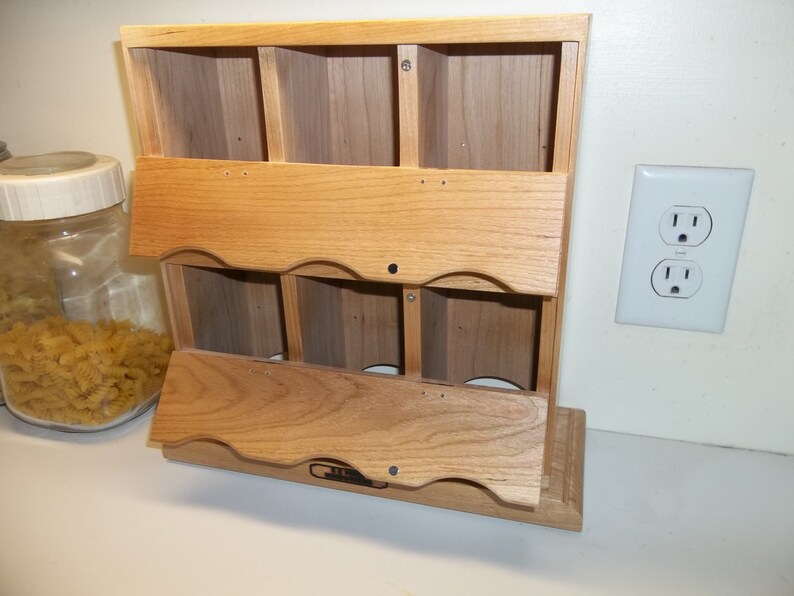 Counter top 6 bay Tea Bag Dispenser handmade Cherry or Maple Etsy