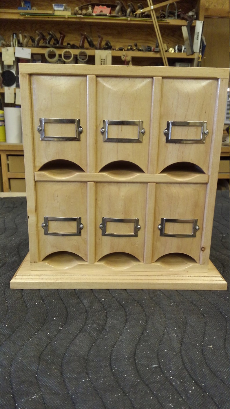 Counter top 6 bay Tea Bag Dispenser handmade Cherry or Maple Etsy