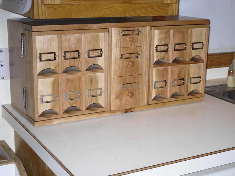 Cherry Counter top Middle Drawer Tea Storage Handmade Etsy