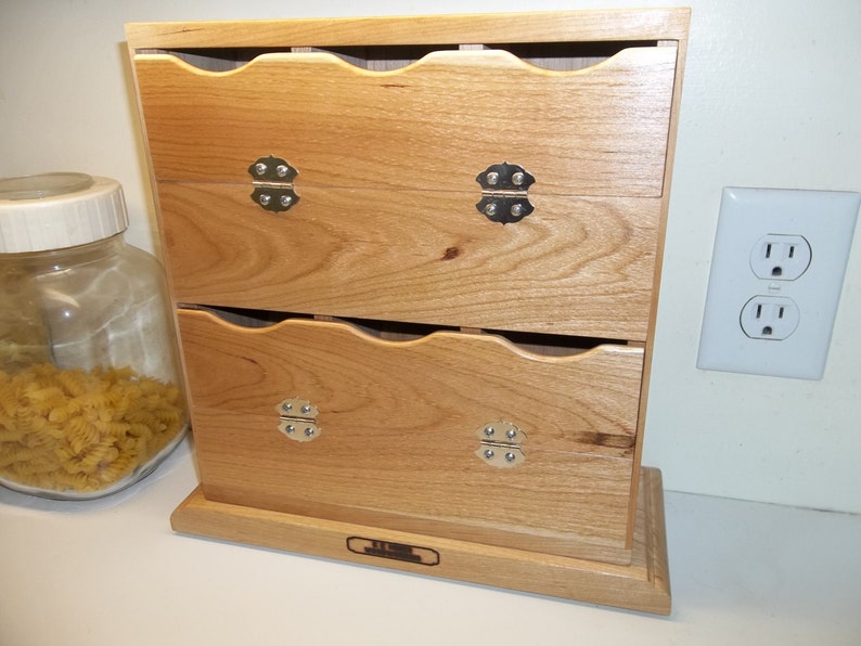 Counter top 6 bay Tea Bag Dispenser handmade Cherry or Maple Etsy