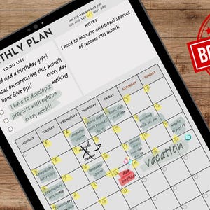 Digital Monthly Planner, Digital Planner, iPad Monthly planner, Minimalist Planner, iPad Planner, GoodNotes Planner, Notability Planner