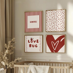 Cute Heart Valentines Nursery Print, Wall Art Prints, Nursery Decor, Nursery Prints, Playroom Decor, Home Decor