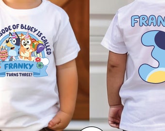 Personalized Blue Dog Birthday Boy Shirt