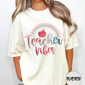 Comfort Colors Teacher Apple Shirt Teacher Appreciation Shirt First Day of School Teacher Shirt Teacher Life Shirt Cute Apple Teacher Shirt