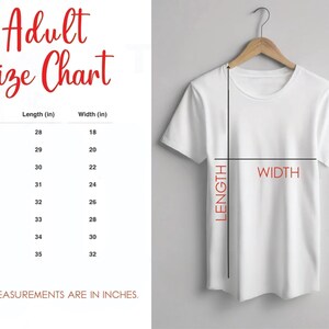 a white t - shirt with the measurements for a size chart