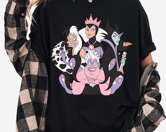 Cute Villains Shirt Cute Evil Friends 2025 Matching Tees Bad Witch Cute Shirt Evil Queen Tee Maleficent Ursula Cruella Shirt