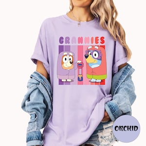 Comfort Colors The Grannies Shirt Blue Grannies Shirt Blue Cartoon Cute Cartoon Characters Funny Blue Shirt Blue Party Gift Blue Dog Tee