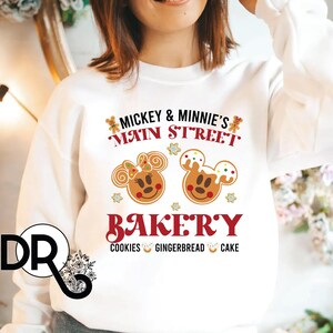 Mickey & Minnie Christmas Sweatshirt: Main Street Bakery Gingerbread