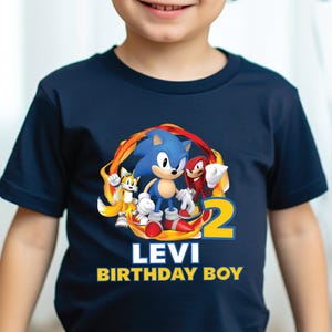 Sonic Birthday boy Shirt Custom Sonic Shirt Personalized Sonic Birthday boy Tees Sonic Theme Party Shirts Sonic Family Matching Shirts