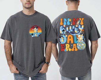 Camiseta "En mi era de papá azul" - Camiseta de papá con perro de dibujos animados, regalo para papá, camiseta, atuendo de papá