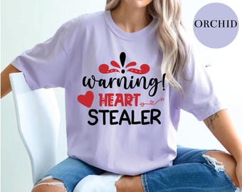 Warning Heart Stealer Shirt Valentine Shirt cute Valentine Day Shirt Valentine season Valentine Tee love tee Valentines Day Gift love season