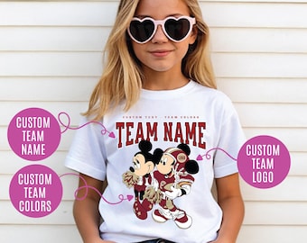 Personalized Kids Football Fan Shirts Custom Team Name Logo Colors Kids Shirt Kids Team jersey Disney Football t-shirt