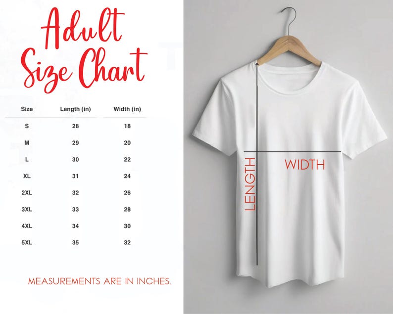 a white t - shirt with the measurements for a size chart